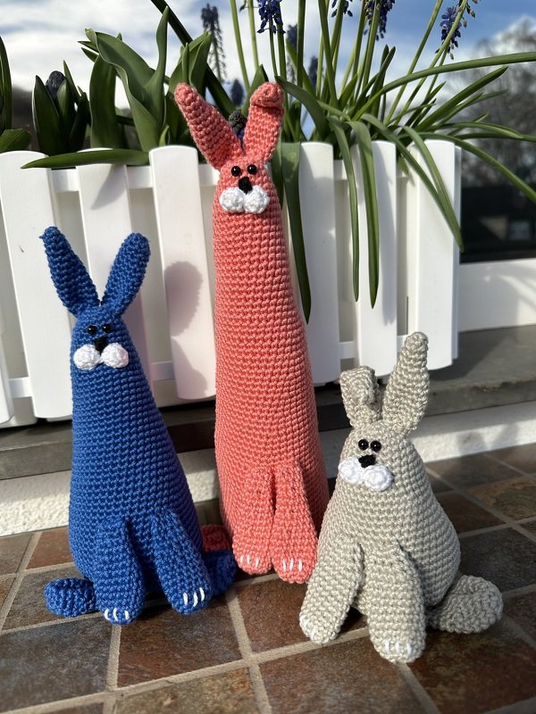 Hasen Trio - 3 Größen - Häkelanleitung