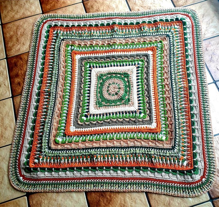 Quatratische Häkeldecke  &quot;AMO&quot; Babydecke