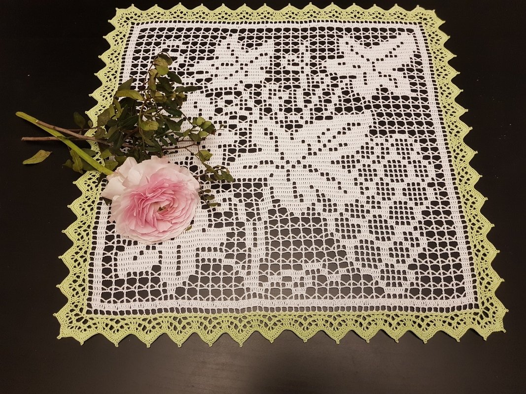 Quadratisches Deckchen (oder Kissen) "Weintrauben" - Herbstkollektion