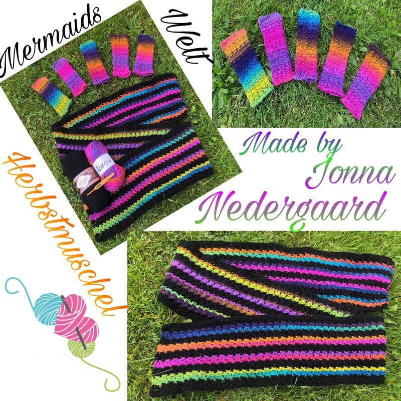 Anleitung Set Herbstmuschel (Stulpen und Schal)