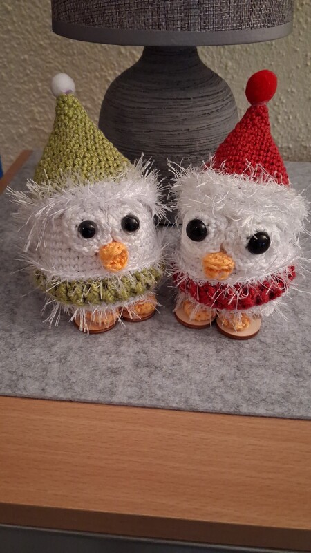 Winterkäuzchen "Piep" Eulen in 2 Größen