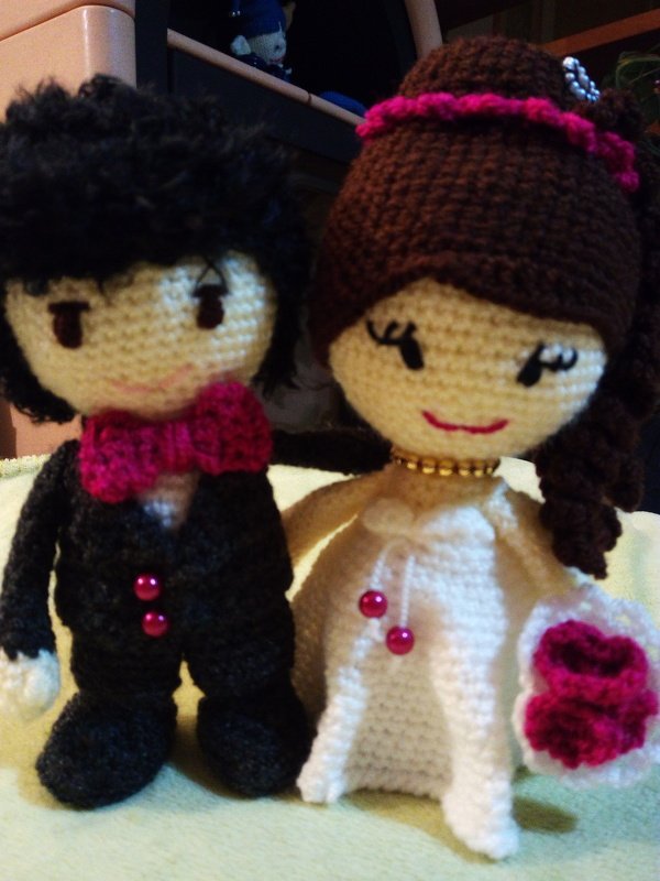 Häkelanleitung Brautpaar Braut Bräutigam SET Amigurumi 