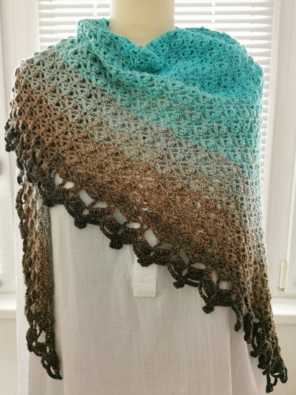 Zimbabwe Häkeltuch mit Knopf Anleitung