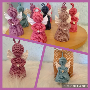 Was für eine tolle Idee und perfekte Anleitung. Die #Engelchen geben kleinen Geschenken ein besonderes Aussehen. Herzlichen Dank an Zwergerlstrick.