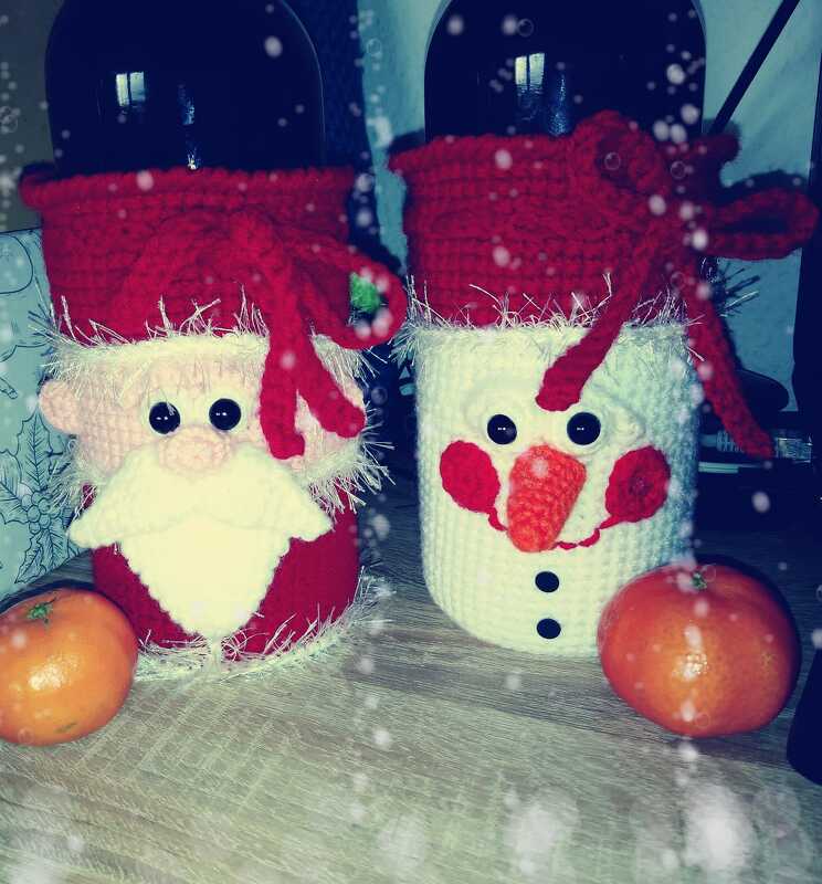 278DE Häkelanleitung Flaschenüberzug Schneemann - PDF Knittoy CP