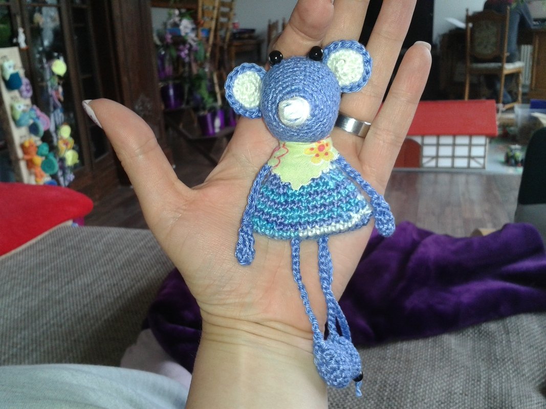 Taschenbaumler niedliche Mausi - Häkelanleitung