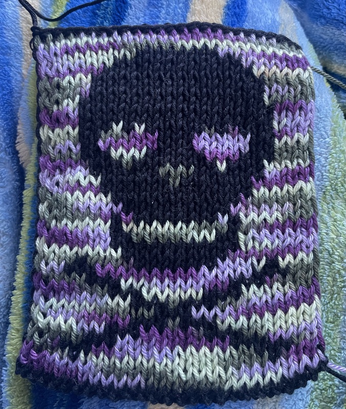 Anleitung Grundlagen Doubleface Stricken - Untersetzer &quot;Totenkopf Skully&quot;