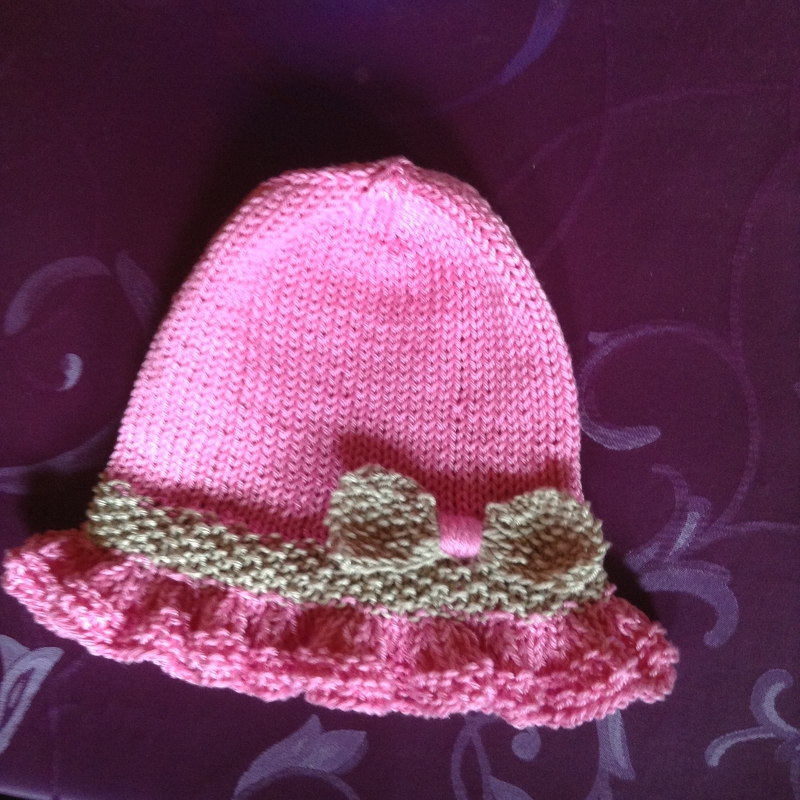 Strickanleitung Sommerhut Baby / Kleinkind, Rüschenrand 2 - 18 Monate  #017