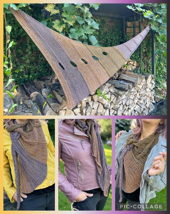 Gehäkelt mit 850m und 3 Fäden. Hat alles super geklappt. Tuch ist ca. 160 x 85cm groß geworden. Wolle - abgestimmt auf die Farben meiner Jacke - von Bobbling.
Meine Arbeit 🧶, meine Fotos 📸