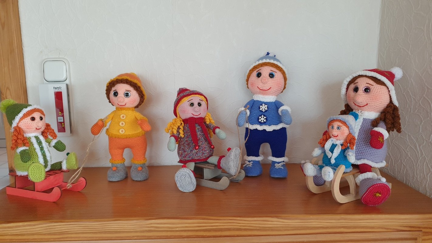 Häkelanleitung, Winterkinder Lea und Luca