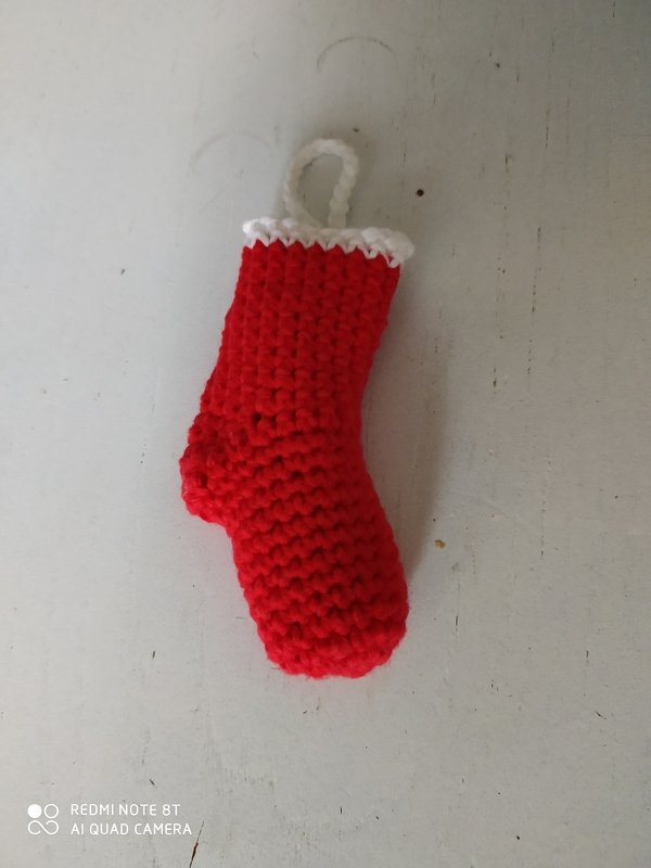 Häkelanleitung Weihnachtsstiefel, 10 cm - PDF Datei