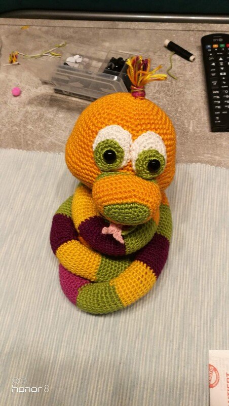 Häkelanleitung Schlange Elsa