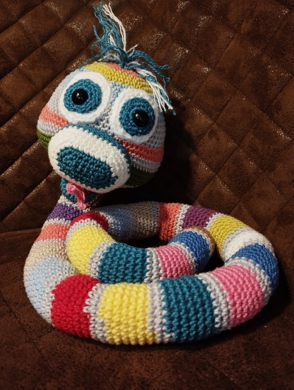 Häkelanleitung Schlange Elsa