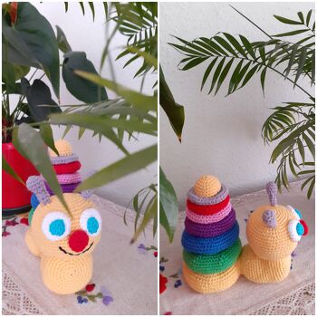 Es war mir ein Vergnügen, nach so einer tollen , verständlichen Anleitung zu arbeiten. Die Ringe zusammen nähen, fand ich erst sehr fummelig, aber ab dem 3. hat es gut geklappt.