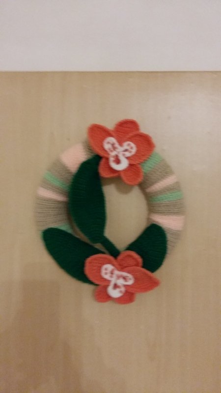 Türkranz / Wandkranz mit Orchideen - Häkelanleitung