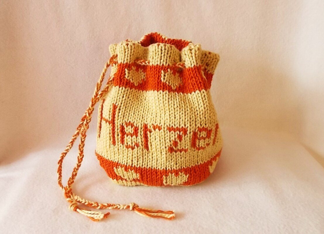 Strickanleitung Geschenksäckchen &quot;Von Herzen&quot; 2er Set- in Doubleface