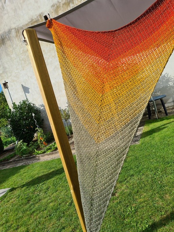 Raffiniertes, asymetrisches Tuch &quot;Frühlingserwachen&quot;, Häkelanleitung