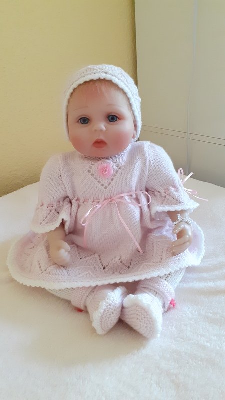 Strickanleitung für Baby's u. Reborns 3-teilig Modell Marie Gr. 50 - 56