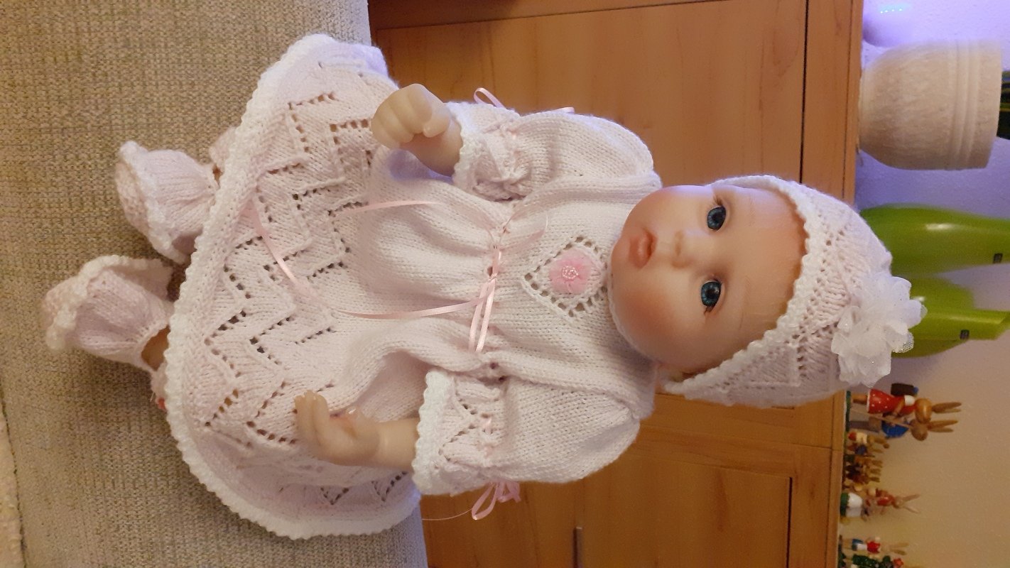 Strickanleitung für Baby&#039;s u. Reborns 3-teilig Modell Marie Gr. 50 - 56