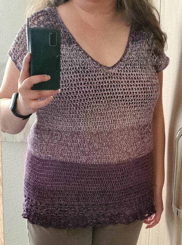 Shirt,Tunika häkeln, RVO, V-Ausschnitt, alle Größen