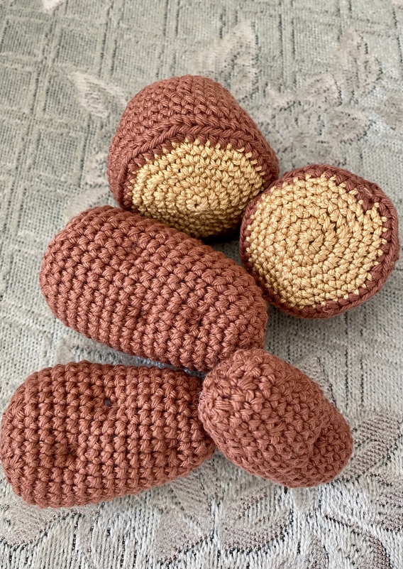 Drei Kartoffeln im Einkaufsnetz, Häkelanleitung