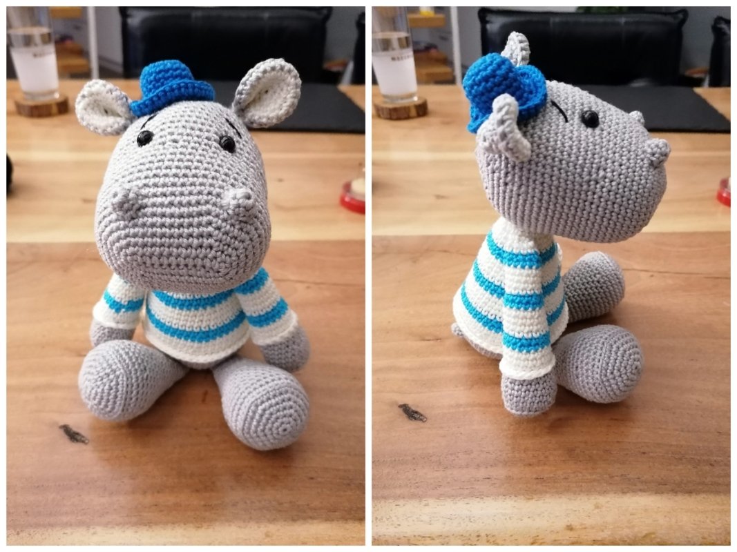 Hippo amigurumi crochet pattern