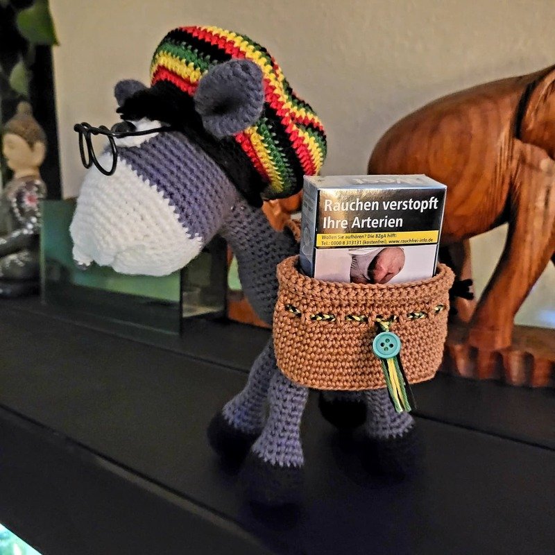 Häkelanleitung Esel, cooler "Giovanni" mit Tragekörbchen