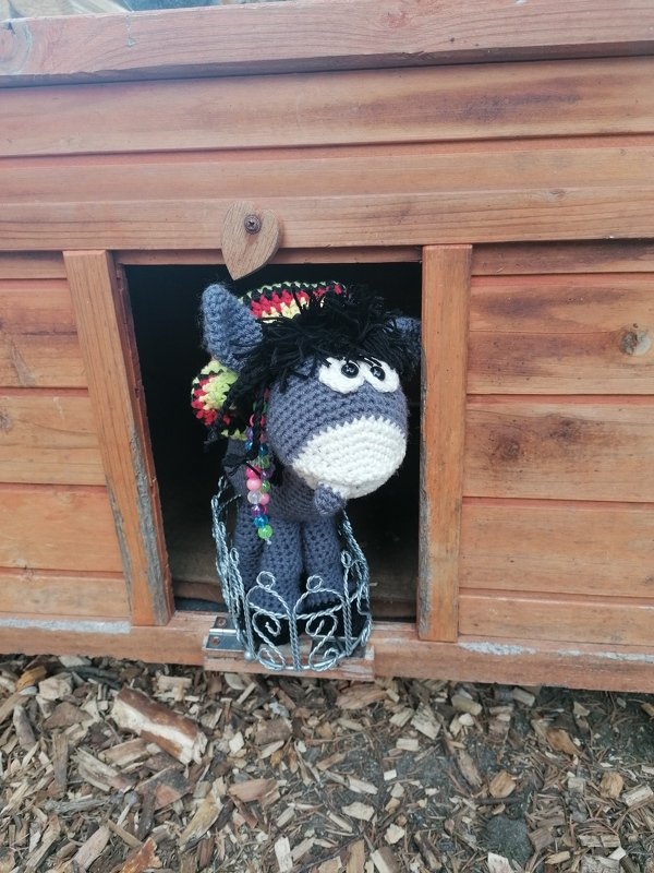 Häkelanleitung Esel, cooler "Giovanni" mit Tragekörbchen