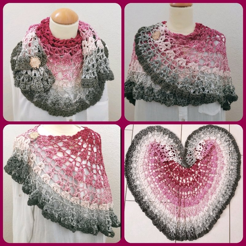 "Kenia" Sommertuch, 3in1 - Halbkreis, Loop und Sichelform Häkelanleitung