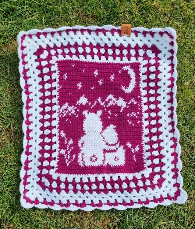 Crochet Pattern Washcloth &quot;Bear Tobi - Night in the mountains&quot;