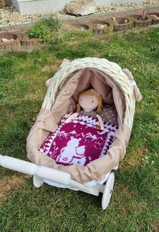 Häkelanleitung Tuch / Waschlappen &quot;Bär Tobi - Nacht in den Bergen&quot;