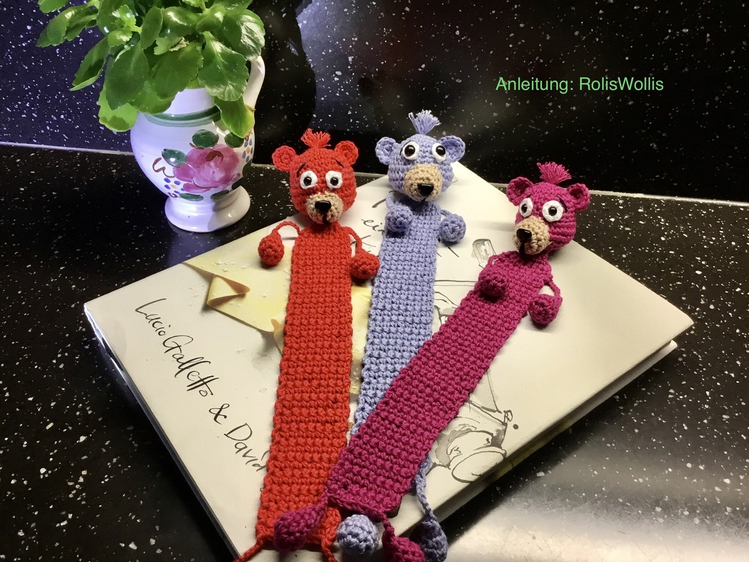 Häkelanleitung Teddy Lesezeichen