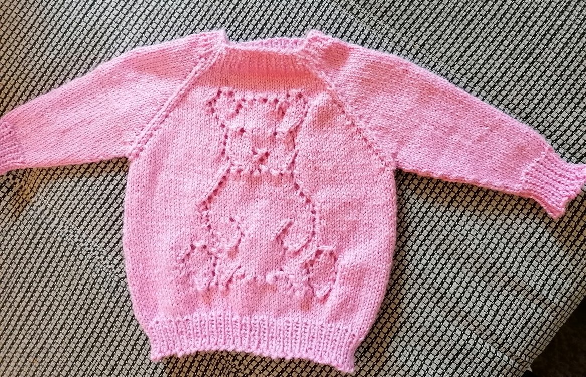 Knitting pattern kids jumper &quot;teddy&quot; top down