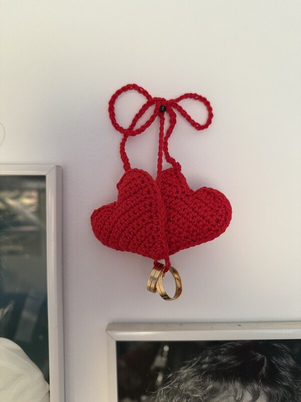 kleine Herzen häkeln - Anhänger / Schlüsselanhänger