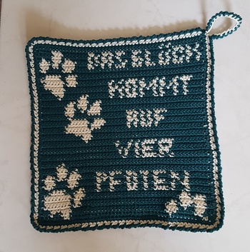 Das 2.te Motiv von den Topflappen ist fertig. Nicht ganz so einfach, aber dafür sehr schön.