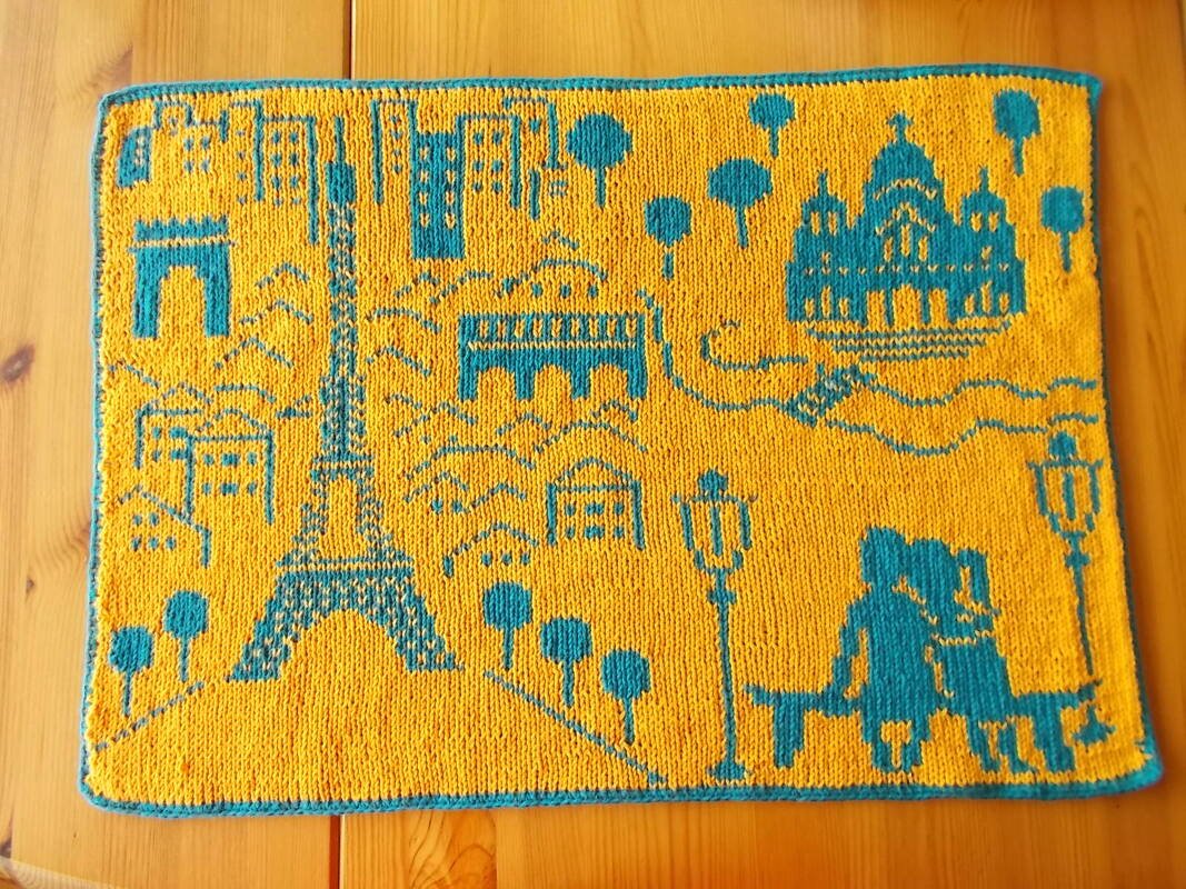 Strickanleitung Tischset &quot;Paris&quot; - in Doubleface