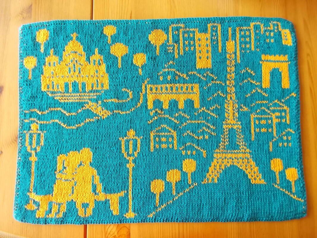Strickanleitung Tischset "Paris" - in Doubleface