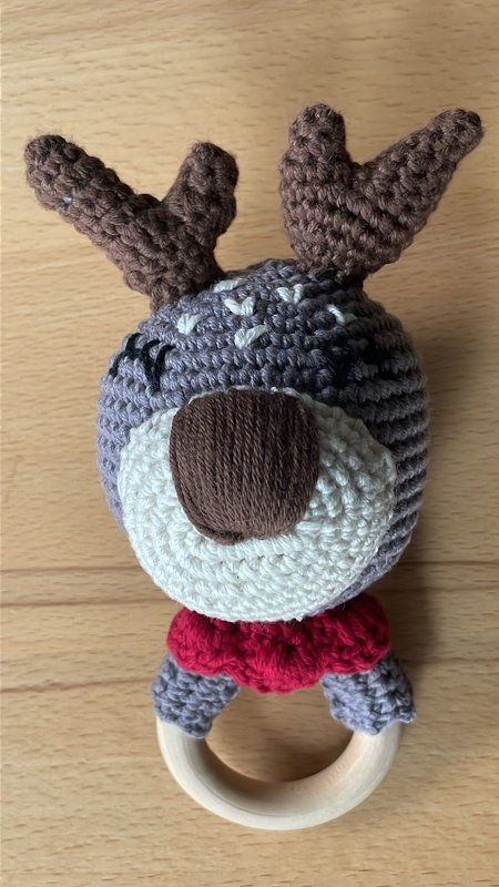 Das Rentier Baby-Rassel H&auml;kelanleitung