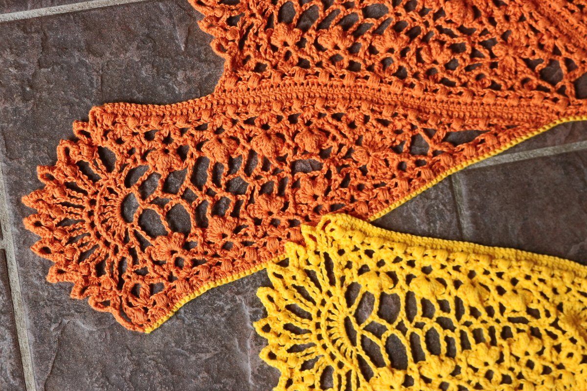 "Angola" romantic Lace shawl bridal stole crochet pattern