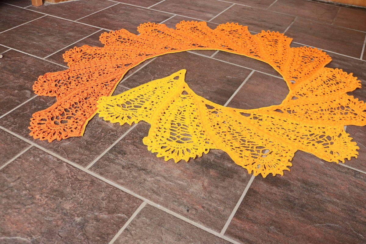 "Angola" romantic Lace shawl bridal stole crochet pattern