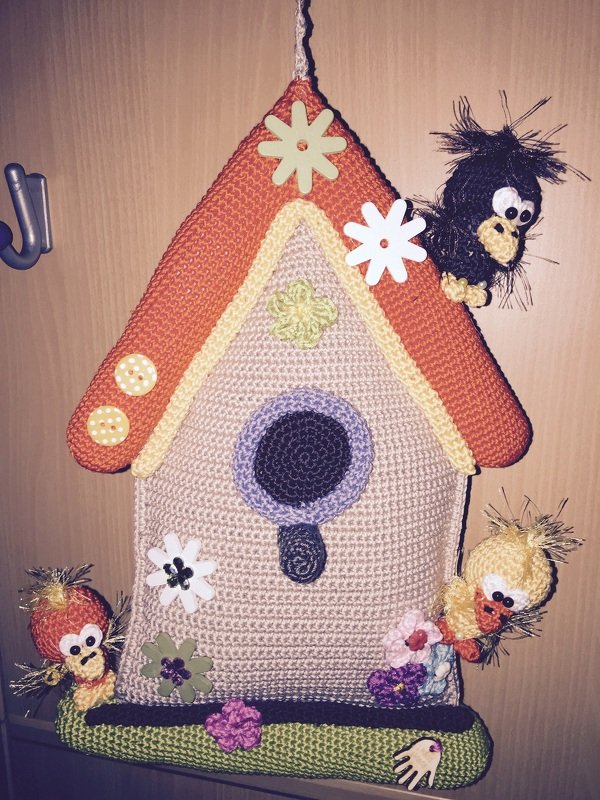 Türhänger Vogelhäuschen "Villa Zwitscherli" --- Häkelanleitung von Haekelkeks®