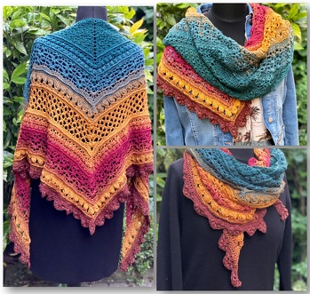 Ein wunderschönes Tuch wurde, Dank der übersichtlichen Anleitung von Caro‘s Masche, fertig. Ich bin hin und weg von der Mustervielfalt❣️