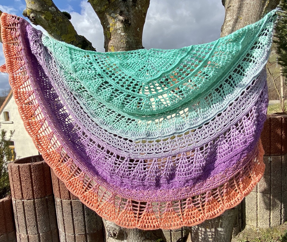 Anleitung Power of Wind - Halbmondtuch