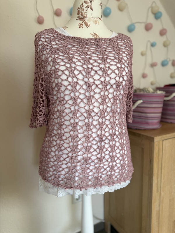 Häkelanleitung Shirt, Netzshirt, alle Größen + Längen, Charmanter Begleiter