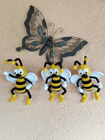 Super Anleitung - ich habe gleich drei Bienchen gehäkelt !