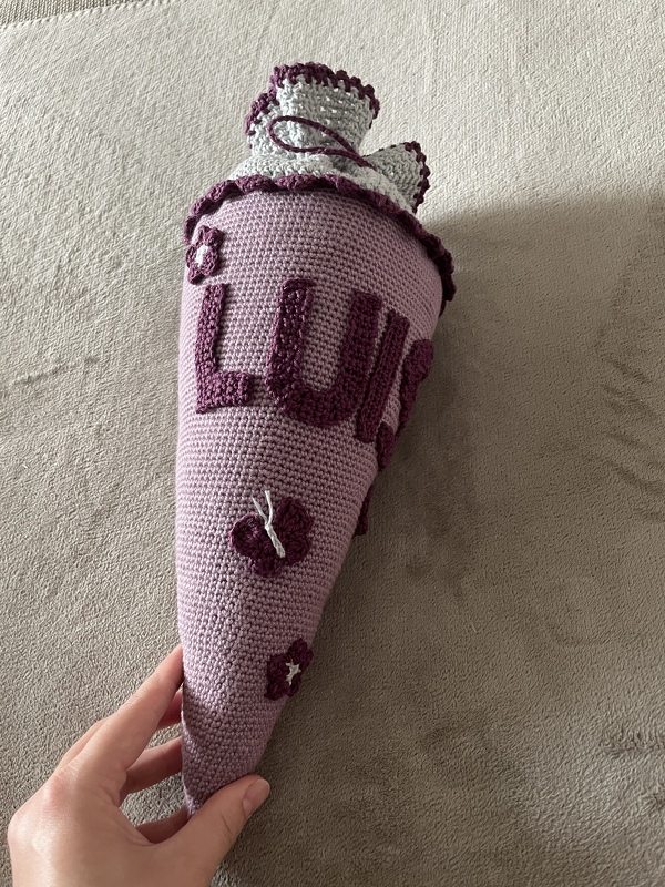 Häkelanleitung Schultüte-Zuckertüte (zum Befüllen, Größe variabel)