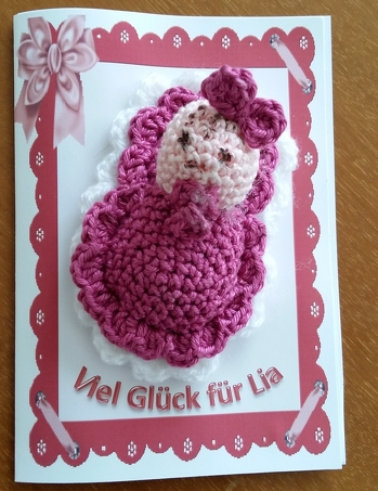 Als Glückwunschkarte für meine Enkelin.