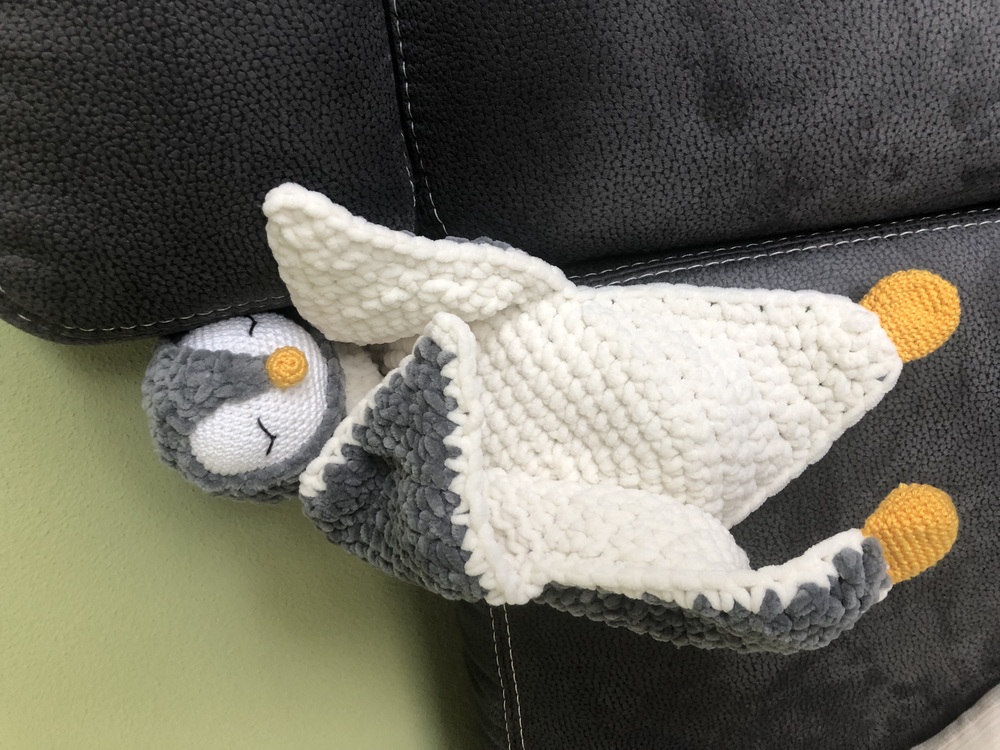 Häkelanleitung - Schmusetuch Pinguin