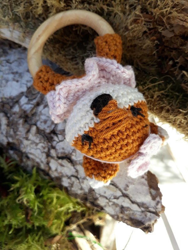 crochet pattern baby rattle fox