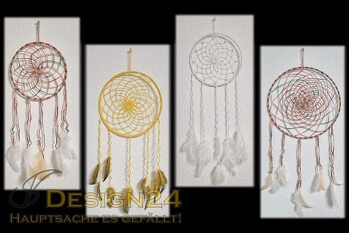 Hier hab ich die Häkelanleitung Spinnennetz für weitere 4 Traumfänger verwendet.